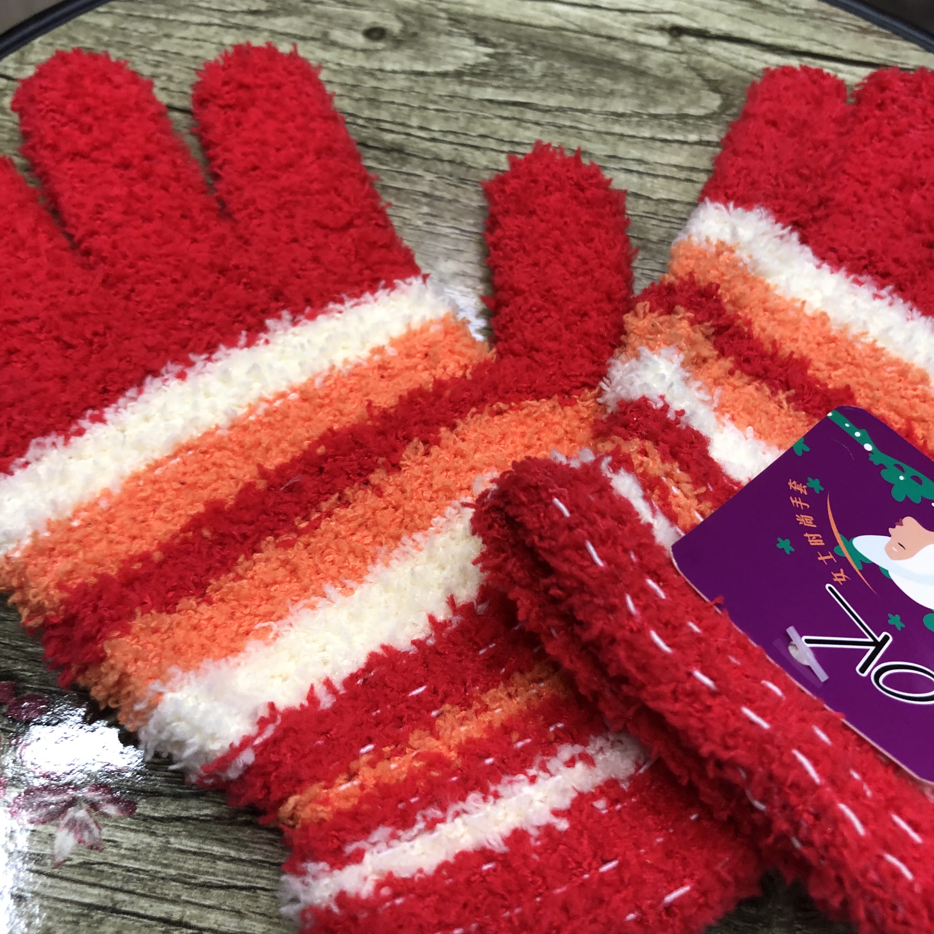 Women's Biker Warm Biker Gloves Large Stretch Knitted Gloves details Picture