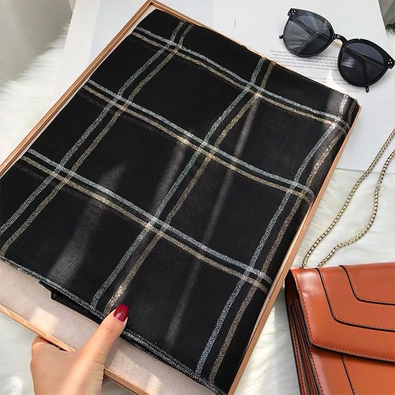 Moda versátil estilo casual bufanda otoño invierno versión coreana temperamento negro