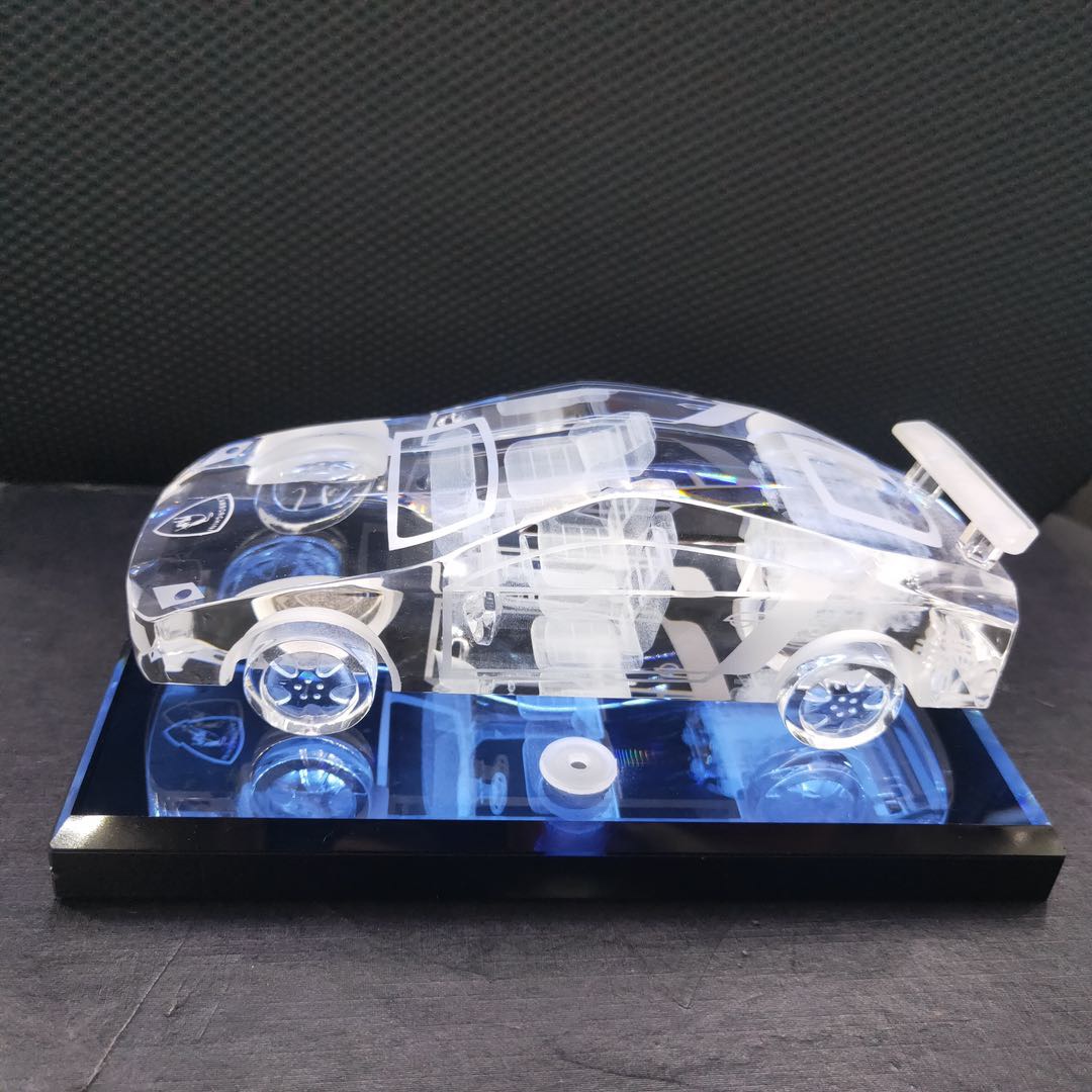 Direct sales from the manufacturer of blue crystal car model base ornaments details Picture