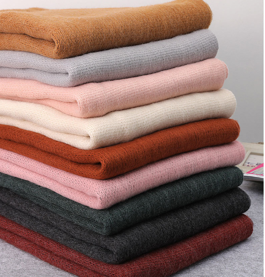 Men's and women's fashionable, trendy, versatile and warm fringed double-sided faux cashmere knitted scarves