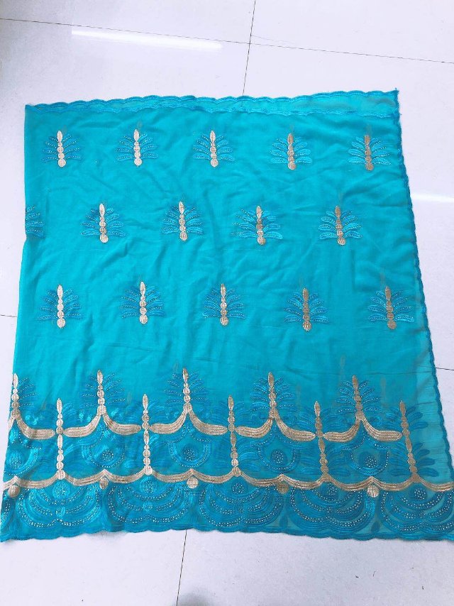 薄款蓝色镶边柔软乔其纱丝巾纯色天围巾 新款纱巾女士百搭围巾女