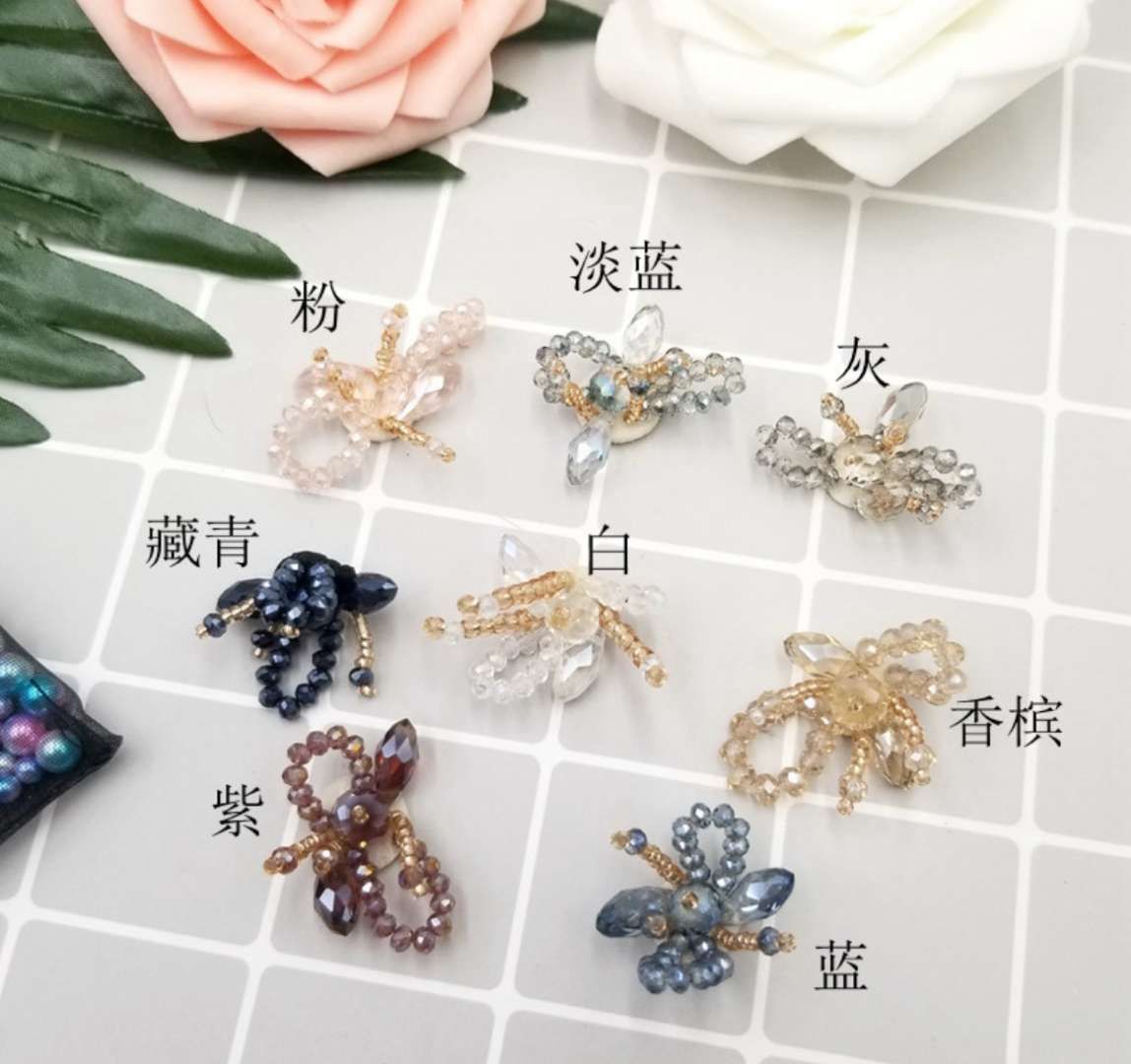 Crystal bowknot shoe flowers DIY DIY accessories Clothing shoes and hats patches attached earrings hair accessories crystal accessories thumbnail