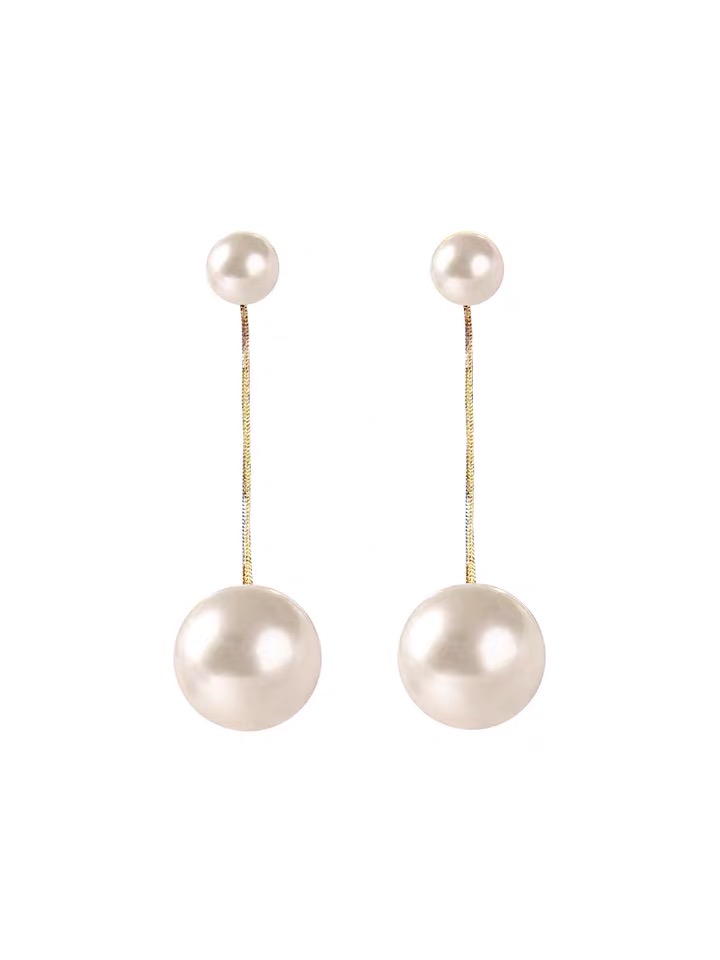Big Pearl earrings, 2020 new trendy stud earrings, Korean style trendy earrings, pendant earrings, women's long style, elegant details Picture