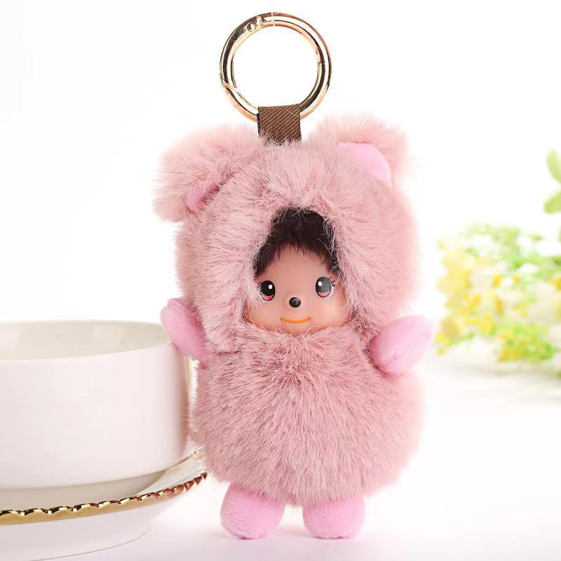 Confused doll pendant, simulated doll keychain, plush confused doll details Picture