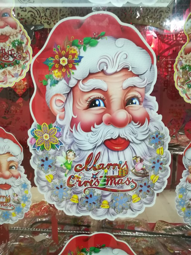 圣诞老人帖纸圣诞用品贴纸贴花墙装饰用品细节图