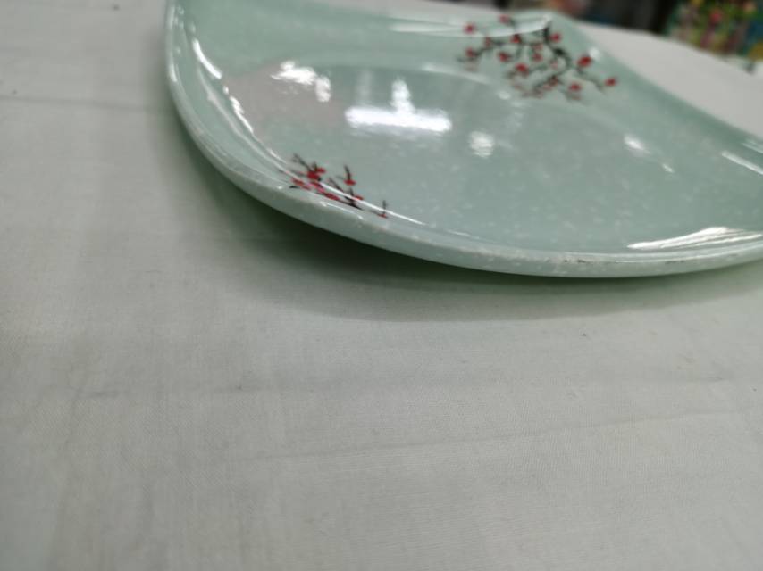 High-Grade Melamine Imitation Light Green Porcelain Square Dish Plastic Disc Platter Fast Food Cover Rice Buffet Plate Plate Specification drawing