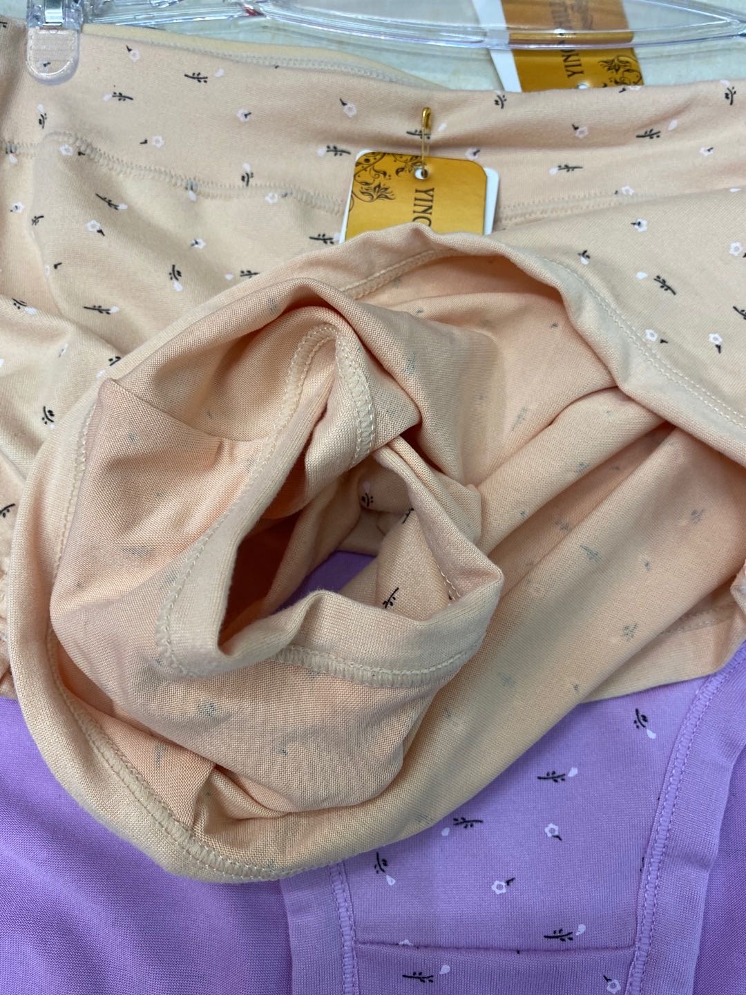Women's Cotton Anti-Bacterial Inner Crotch Printed Flesh Color Plus Size Underwear Series details Picture