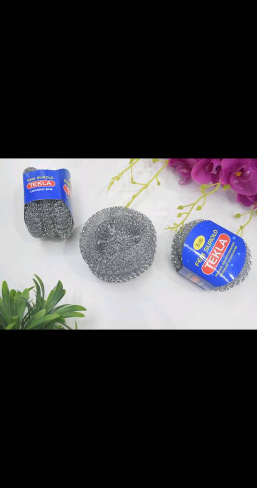 厂家直销镀锌网兜包装钢丝清洁球清洁网球厨房擦锅刷碗钢丝球