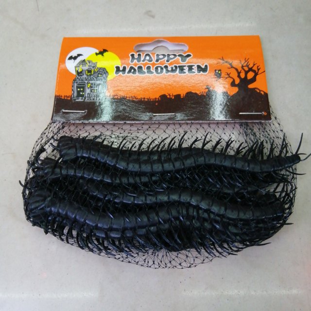 万圣节黑色蜈蚣塑料玩具