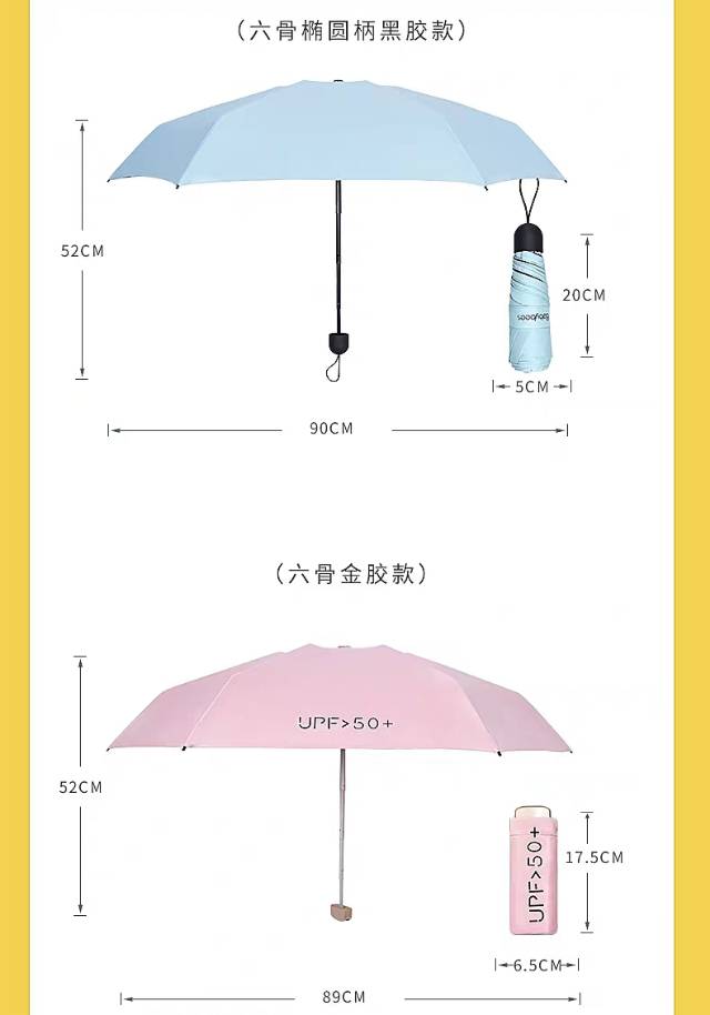 太阳伞女防晒防紫外线晴雨两用小巧超轻便携胶囊伞遮阳五折叠雨伞细节图
