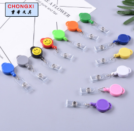 Small round easy to pull out metal easy to pull out document buckle telescopic cartoon easy to pull down buckle can be fixed color