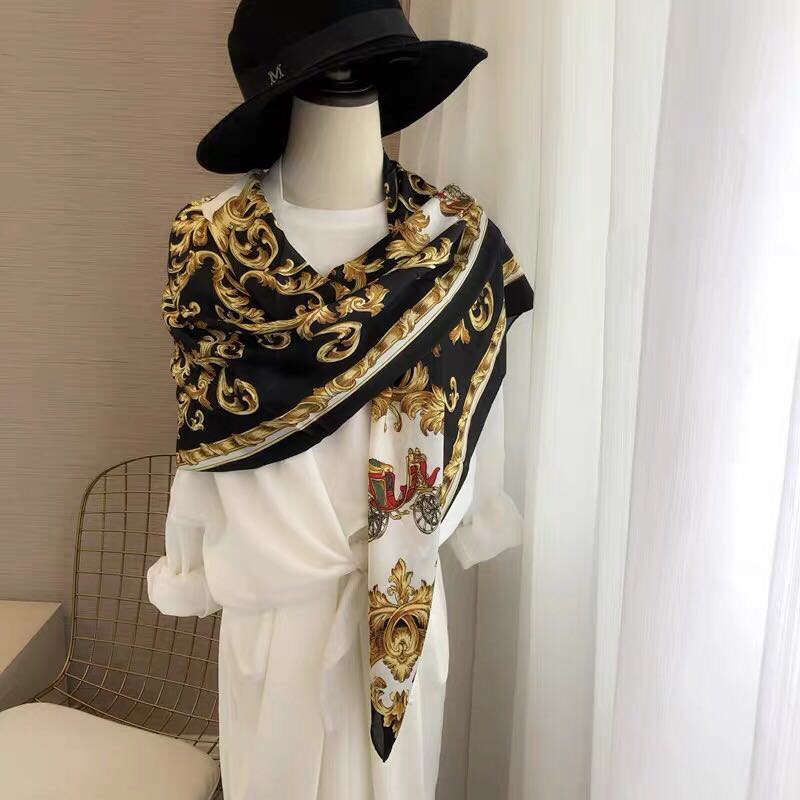 Scarf Gift Autumn And Winter Large Square Scarf Female Gauze Scarf Mother details Picture