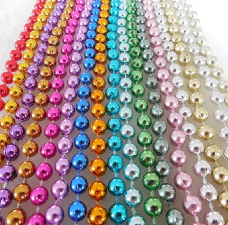Plastic Connected Bead Chain Environmentally Friendly Christmas Bead Plastic Bead Necklace Diy Jewelry Accessories Wholesale