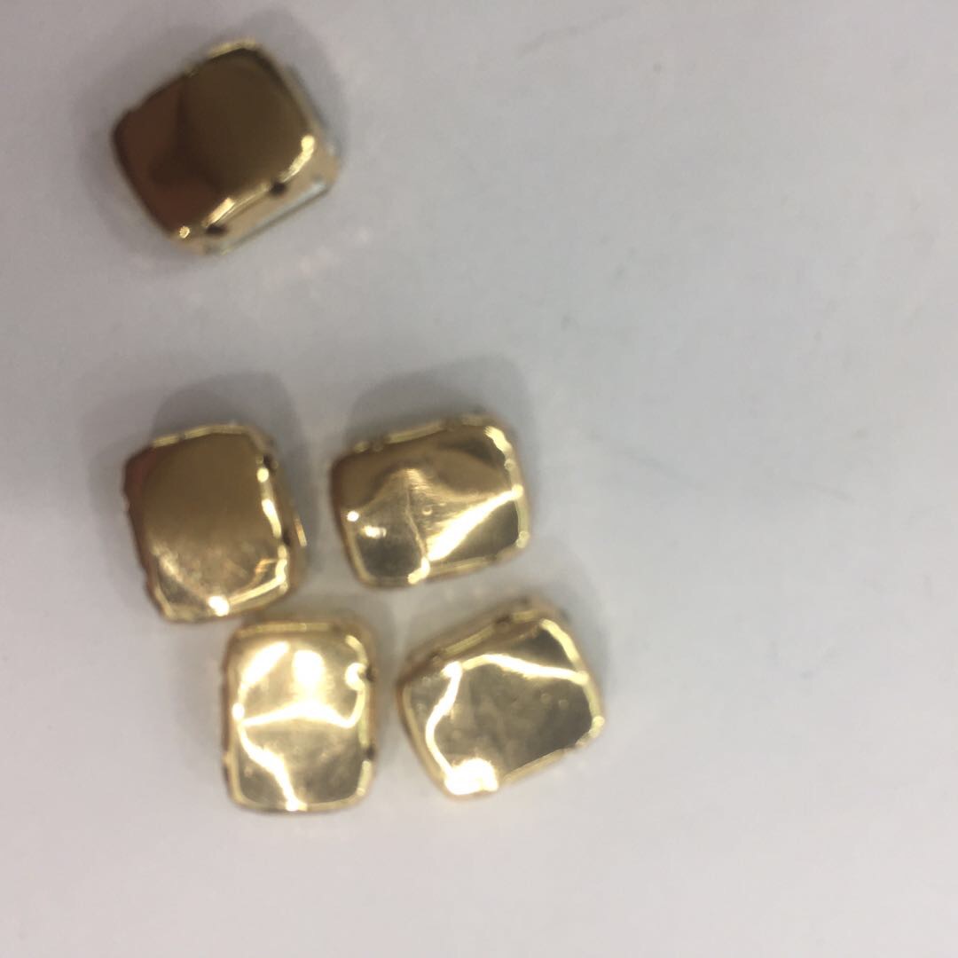 彩色玻璃水晶挂饰关diy耳环项链饰品配件铜包边细节图