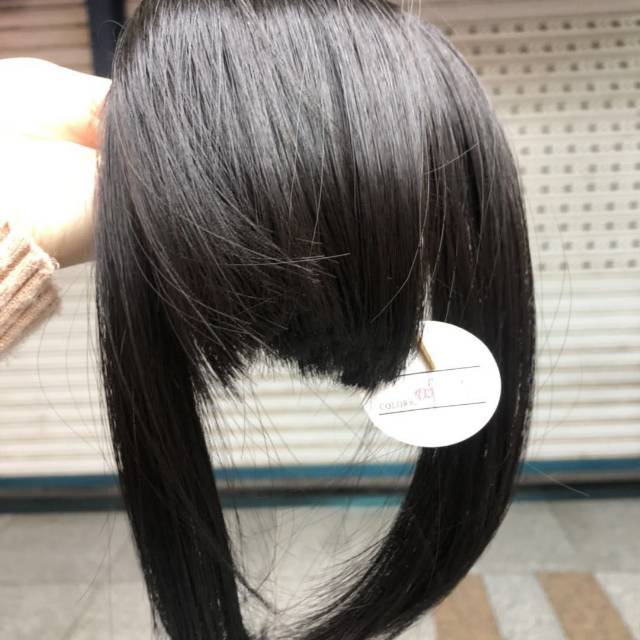 新时尚刘海批发 鬓角加长齐刘海 哑光高温丝假刘海 假发刘海产品图