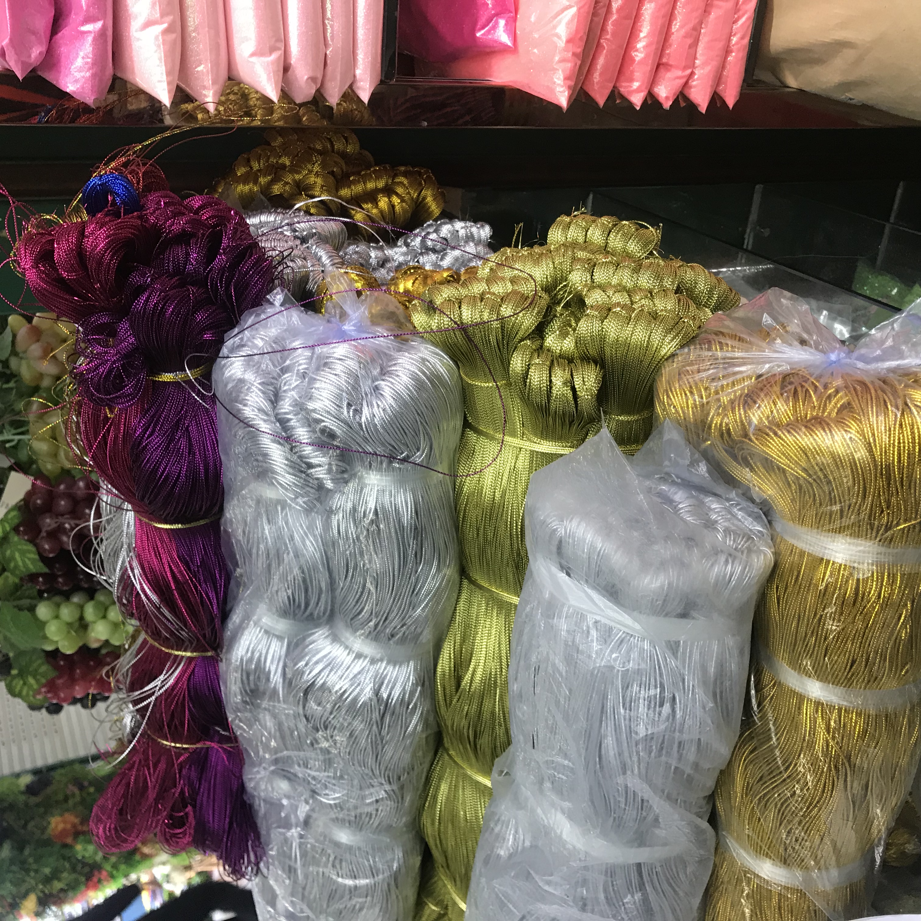 DIY饰品吊牌工艺线金丝线银丝线无芯无弹力吊绳扇子绕扇面发饰饰品材料包配件