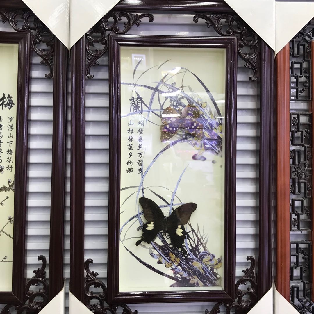 特惠加厚复古实木相框真蝴蝶标本画框家居客厅装修礼品工艺品
