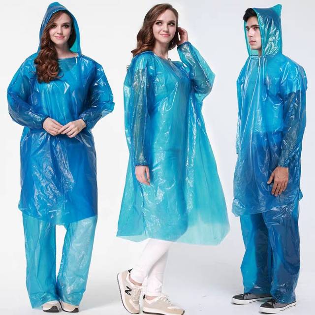 一次性雨衣雨裤分体加厚成人徒步透明儿童便携式防护雨披详情图1
