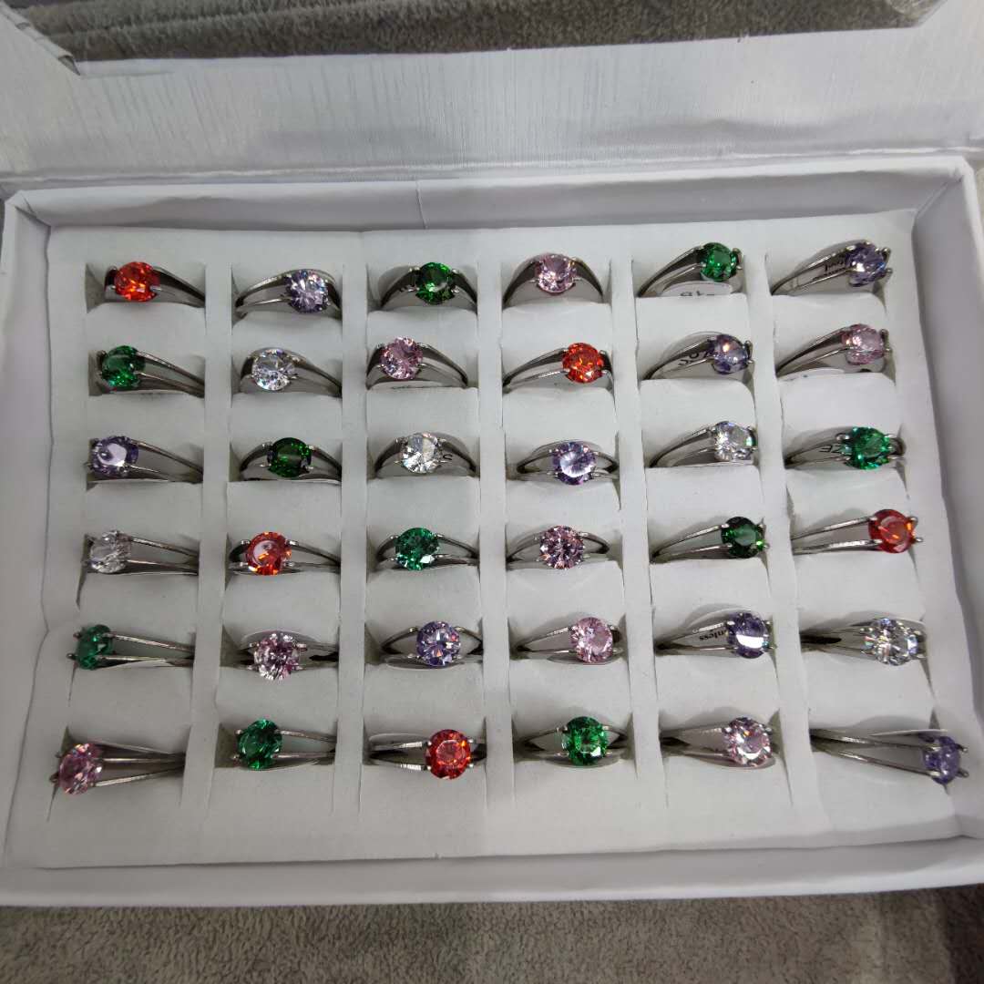 Foreign trade jewelry ring set diamond color mixed outfit fashion joker simple and generous hand ornaments thumbnail