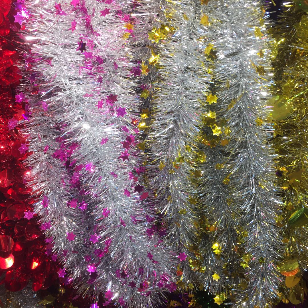 节日晚会布置圣诞节装饰婚庆毛条拉花彩带彩条茜草双龙 毛条拉花彩带笑脸五角星