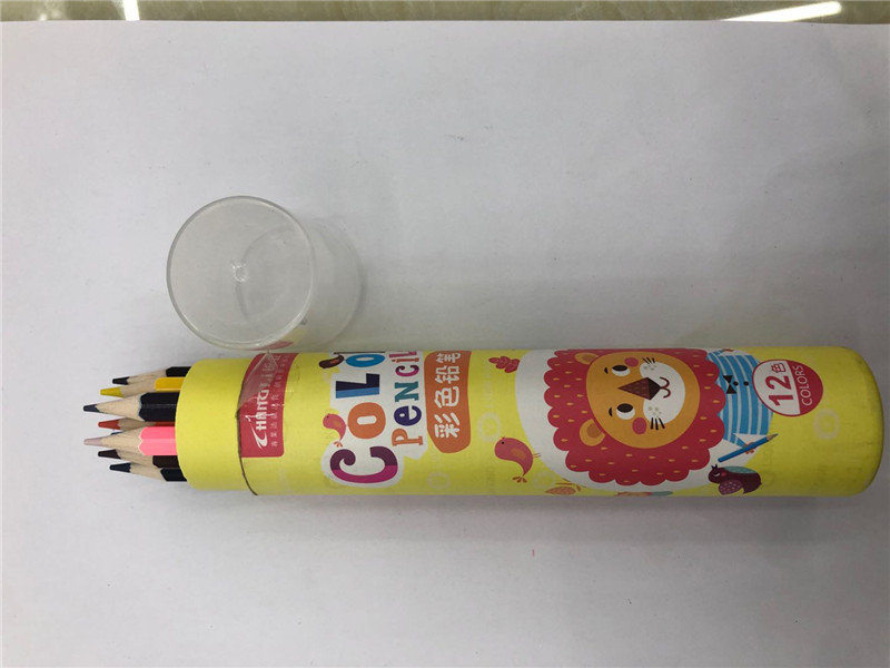 长立彩色铅笔学生绘图可用自然原木杆无铅毒