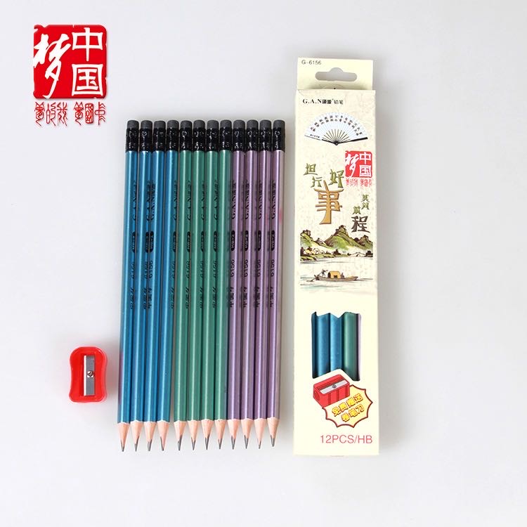 Yiwu good Goods China Dream pencil G-6156HB pencil Fengyuan pencil softening plate pencil sharpener