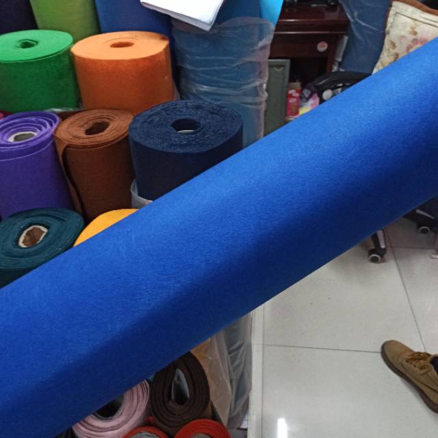 加厚蓝色织布包包收纳盒花灰色毛毡布
