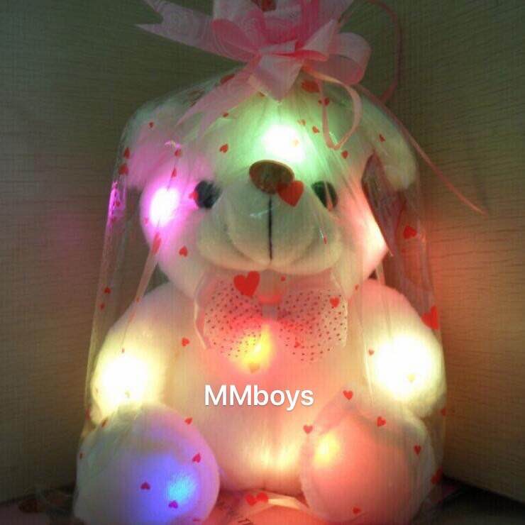 Plush glowing bear for children, girls, toys and home decorations details Picture