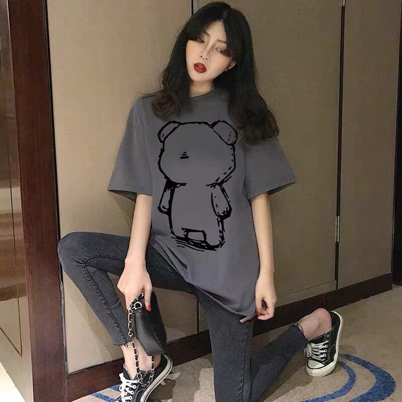 欧洲站春装2020新款欧货横条纹短袖圆领T恤女洋气宽松网红潮