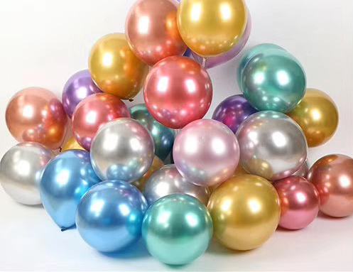 12-inch 2.8-gram thickened metallic balloons, chrome-colored round balloons, party new house decoration and arrangement round balloons Specification image