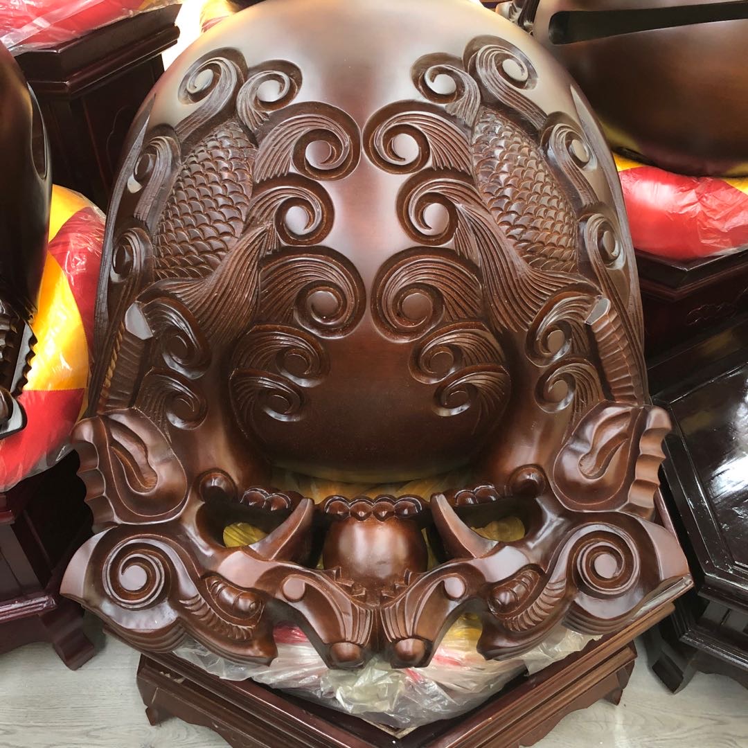 Solid wood fish, pure solid wood log fish ritual implements