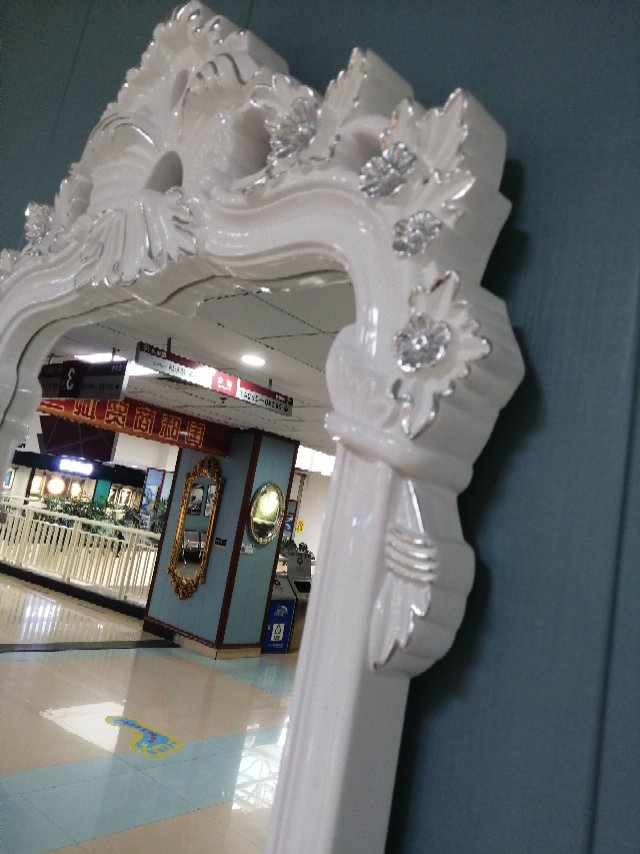 European Luxury Hollowed-Out Flower Fitting Mirror Hotel Villa Decoration Porch Mirror Through The Mirror Specification drawing