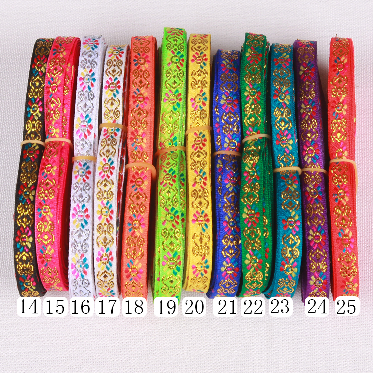 1Cm Wide Ethnic Performance Costume Ancient Costume Ethnic Style Lace Lace Webbing Accessories Skirt Diy Decorative Edge Specification drawing