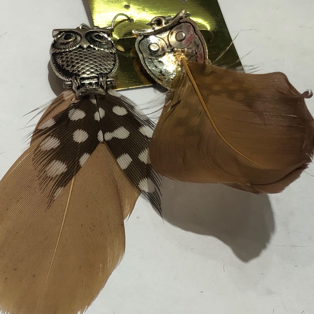 Factory direct sales of owl earrings and goose feather earrings Specification image