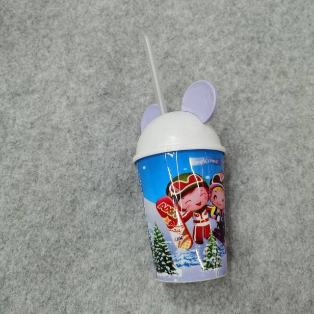 儿童卡通杯带盖子杯子便携喝水杯饮料杯