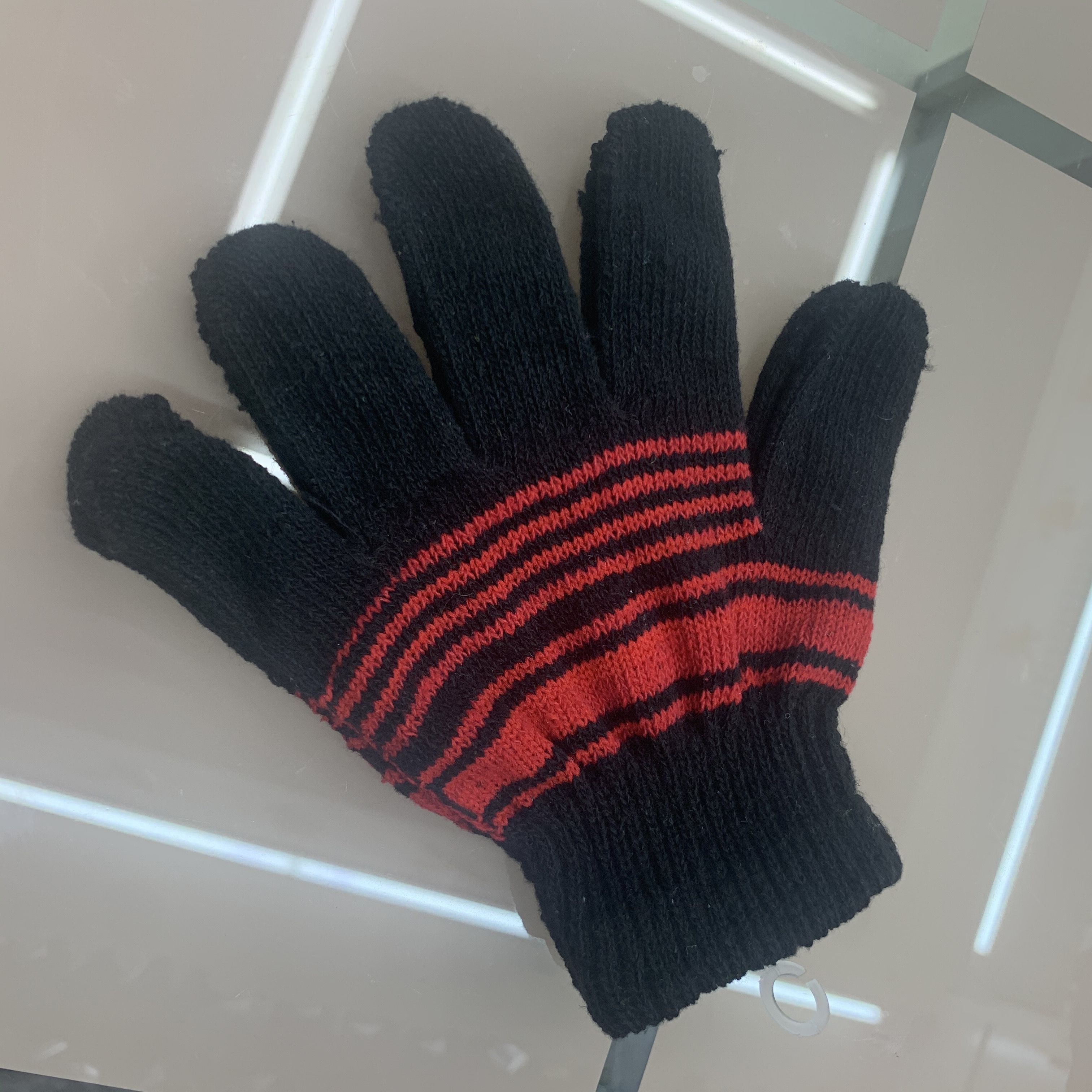 Children's Gloves Winter Warm Striped Toddler Toddler Girl Princess Cute Girl Big Child Wool Knit