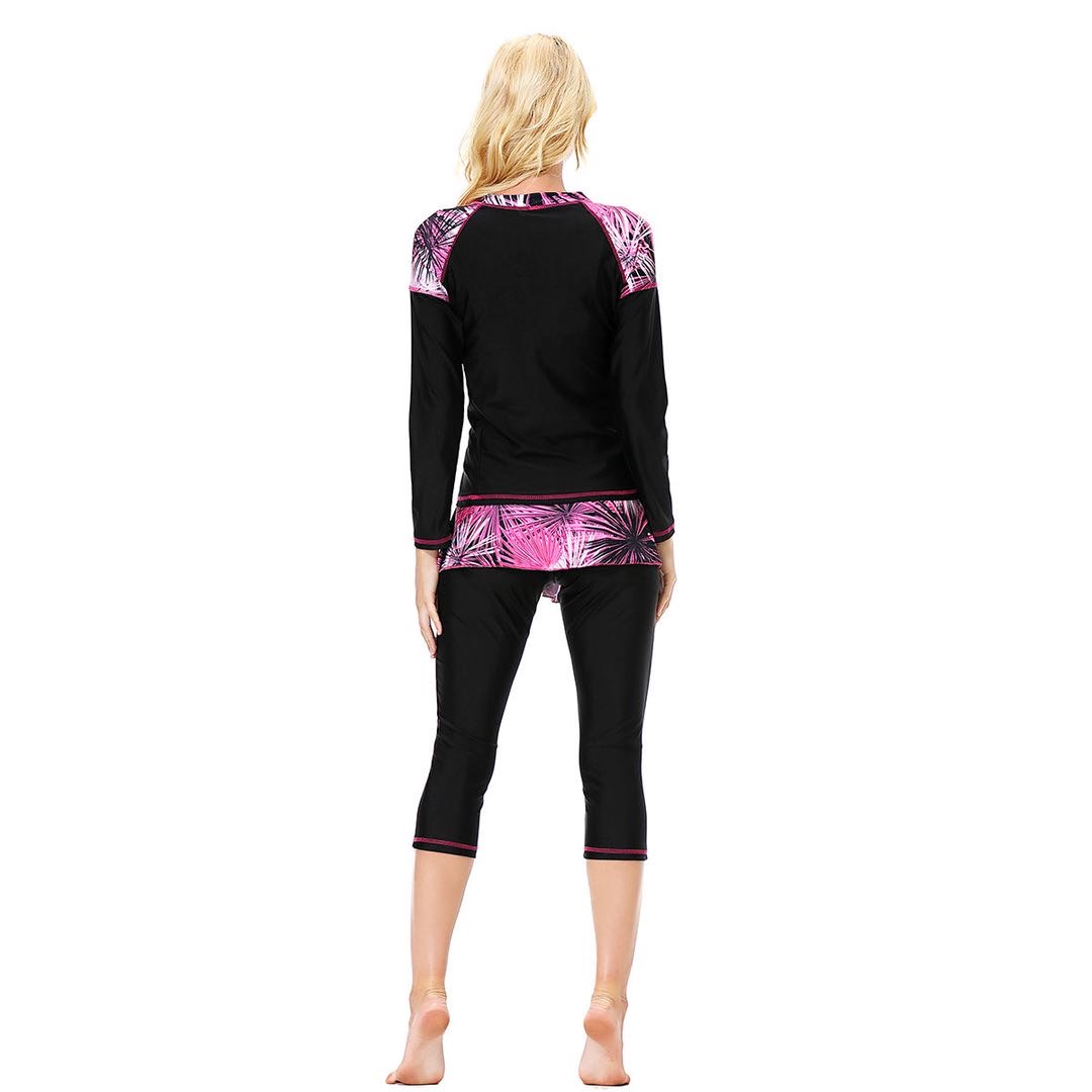 Muslim Women Xinjiang Hui Conservative Swimsuit Long Sleeve Capri Pants With Printed Swimsuit Specification drawing