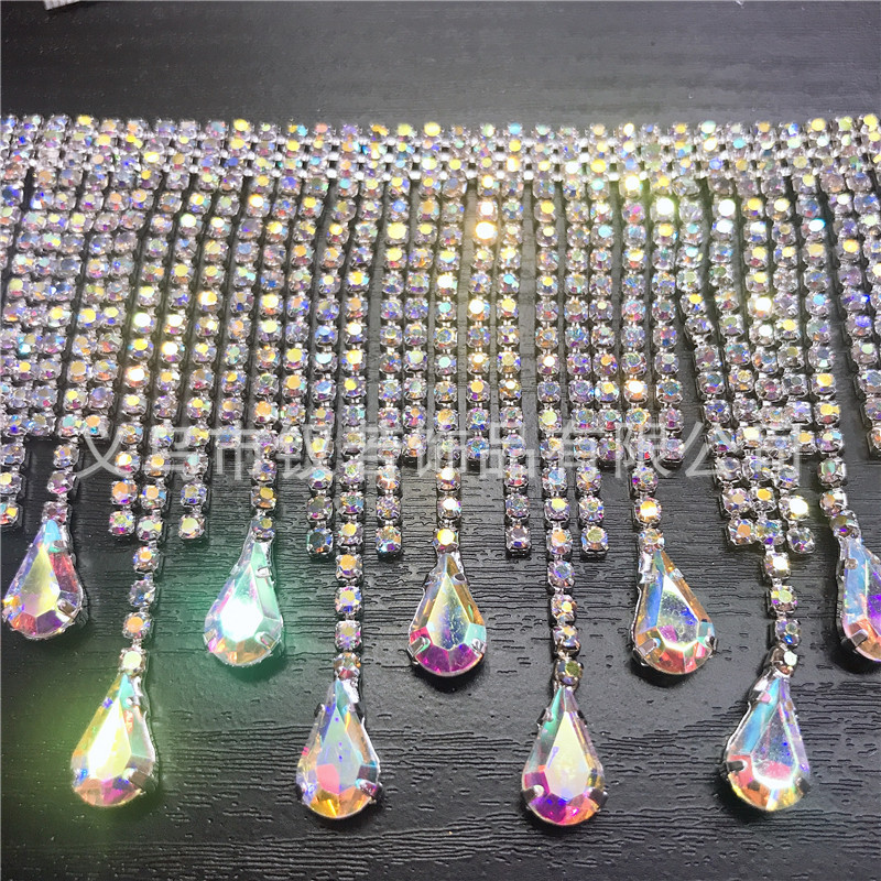 8*13 gota de agua borla tamaño cadena cadena de strass hecho a mano DIY club de noche etapa ropa vestido de novia turbante accesorios