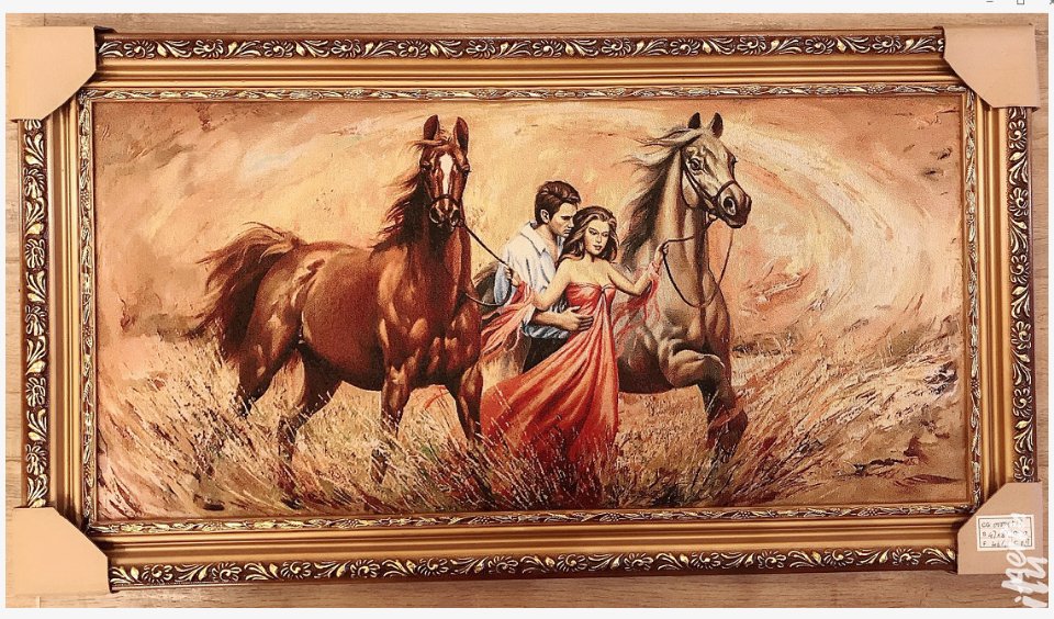 织锦装饰画，石膏木线，尺寸：47X87