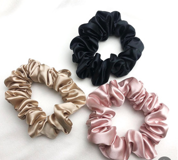 100 mulberry silk hair rope large 3.5cm wide large intestine ring silk slip-head flower thumbnail