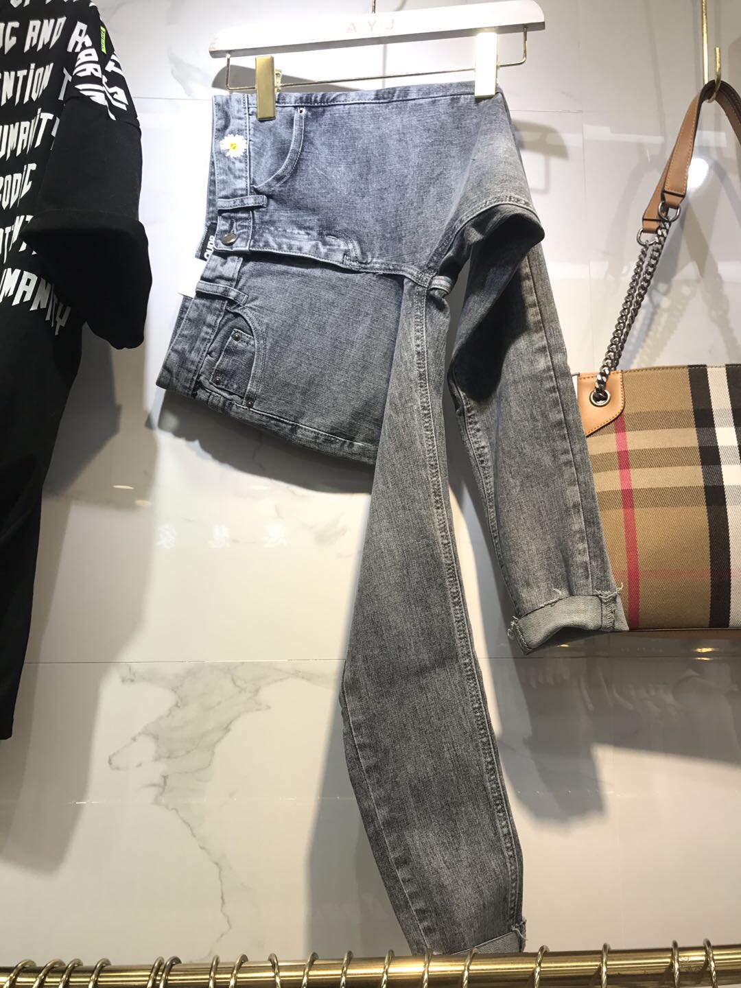 修身弹力女士牛仔裤新款设计感女装休闲气质女士时尚女士潮款