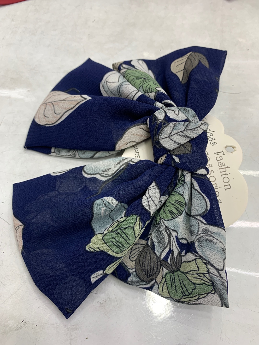 New silk satin fabric bow hair clip press Specification image