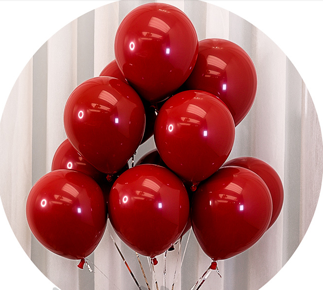 10-inch wedding macaron balloons, gemstone red, wedding birthday balloons, children's wedding room decoration, scene arrangement supplies