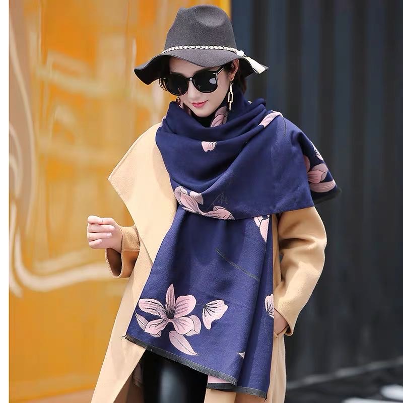 Model Wearing Scarf and Cloak Street Photo
