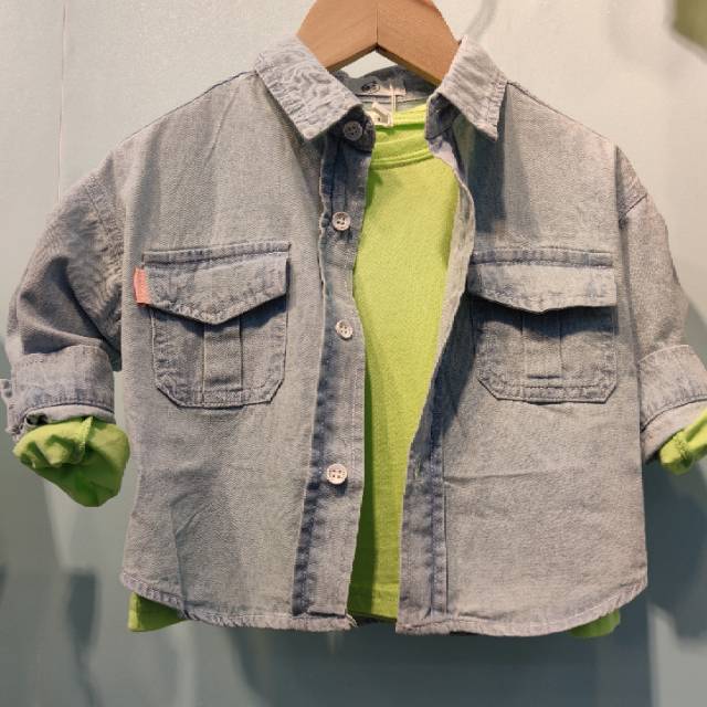 Boy's coat New Year's style children's long-sleeved baby handsome fashion Korean denim shirt coat thumbnail