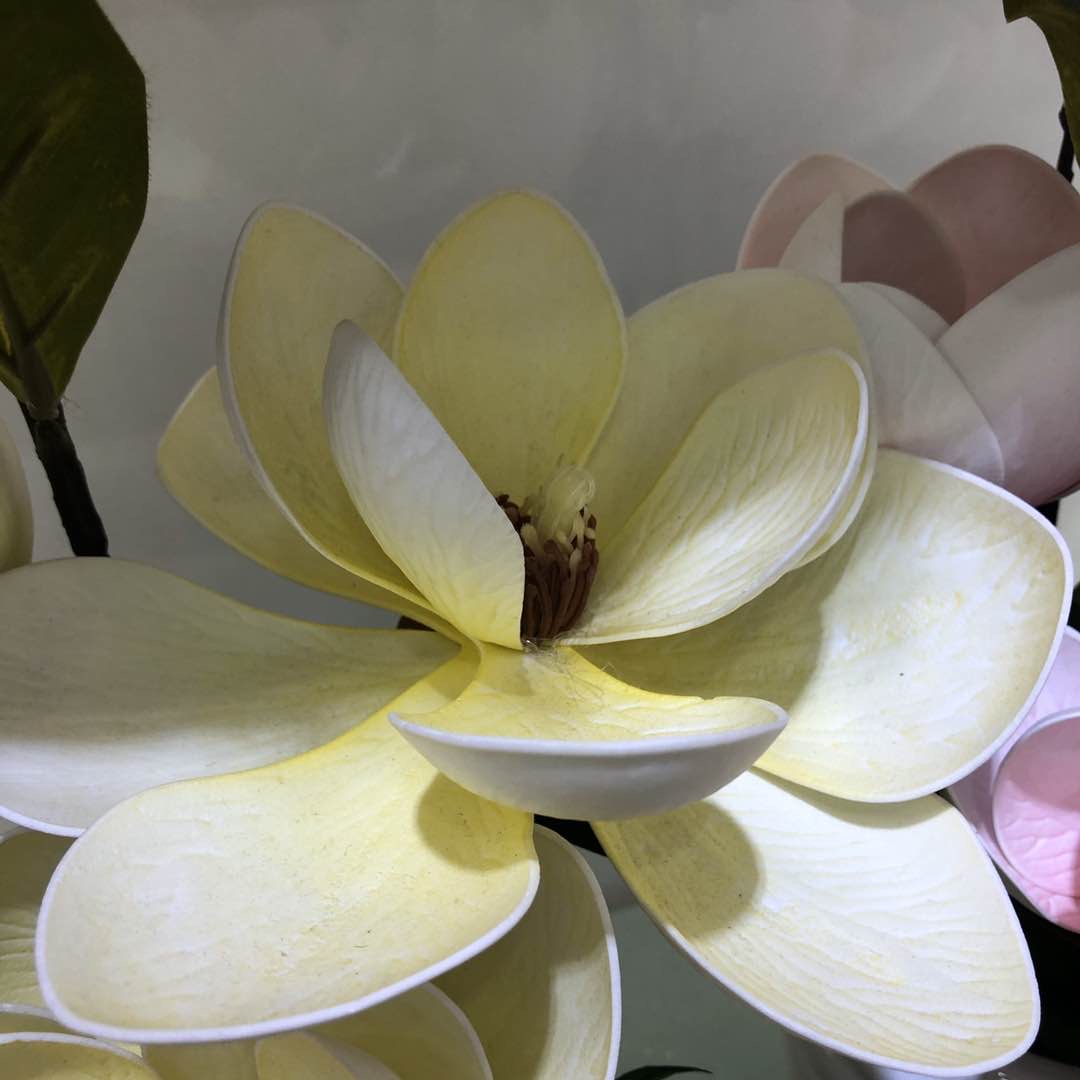 4 Magnolia Green Plant Big Potted Living Room Home Table Decoration Flower Simulation Flower Fake Flower Specification drawing