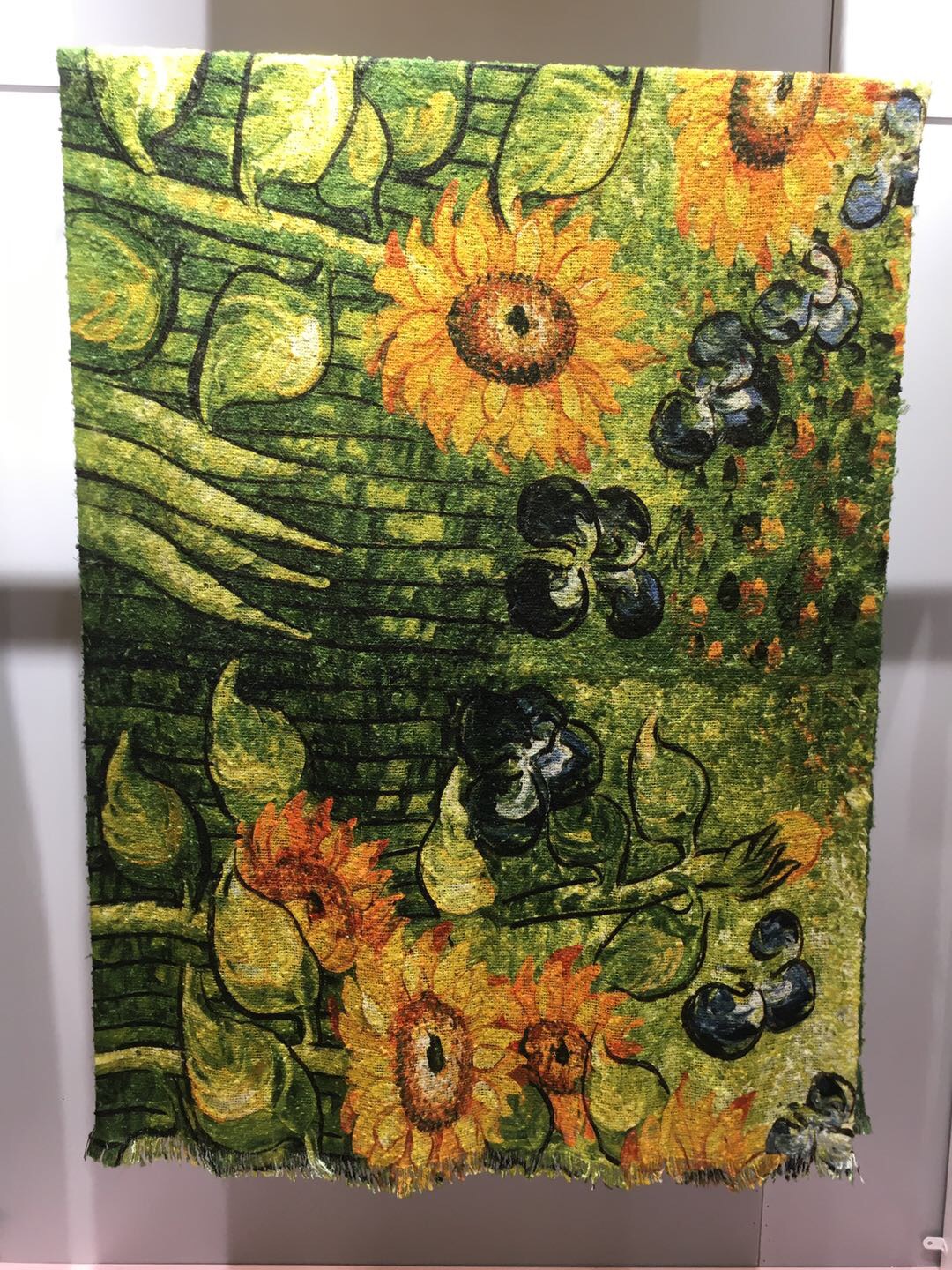 Women's Fashion Trend Casual Everything Winter Printed Short Beard Sunflower Pattern Scarf