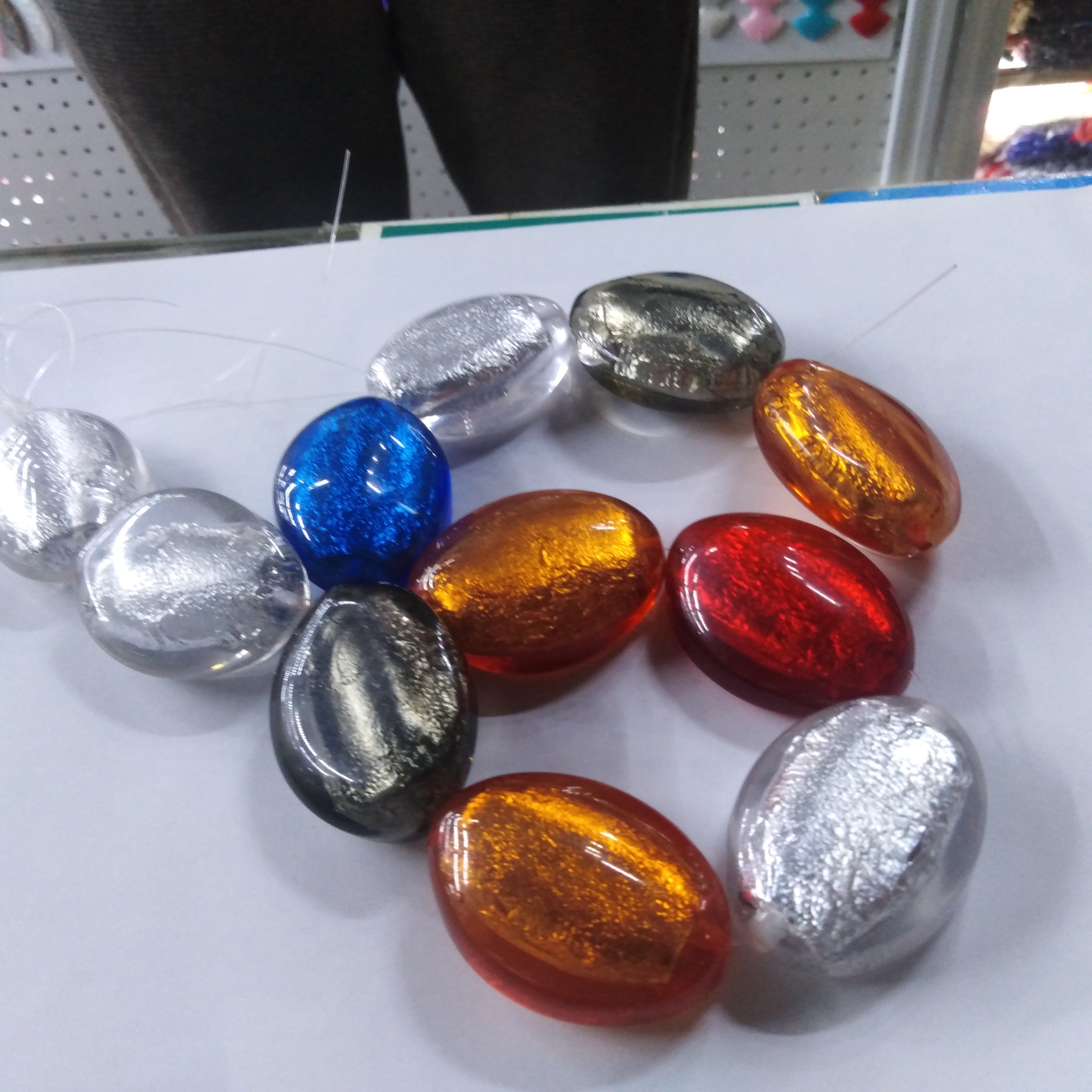 DIY大号银箔心树脂艺饰配件新款耳环耳饰树脂饰品配件细节图