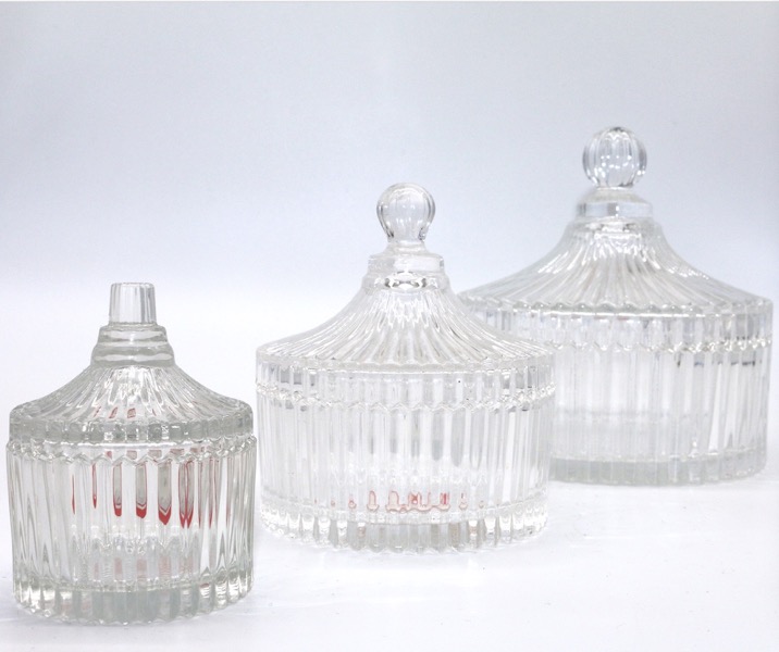 Transparent sugar jar with lid, candy cup