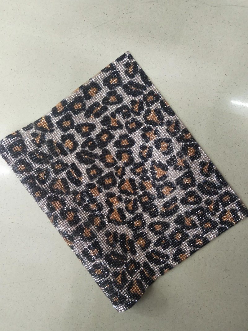Pointy-Bottom Water Drill 24*40Cm Leopard Print Hot Melt Glue Hot Drill Glue Mesh Back Glue Stick Drill
